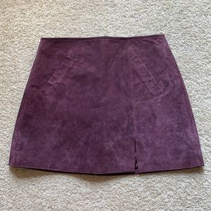100% Leather A-line mini skirt